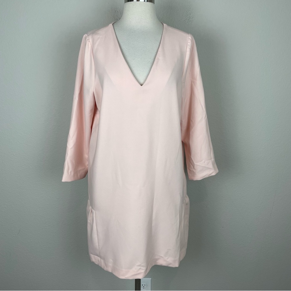 Hatch Blush Pink Long Sleeve V Neck Maternity Dress 2 (M 6-8)